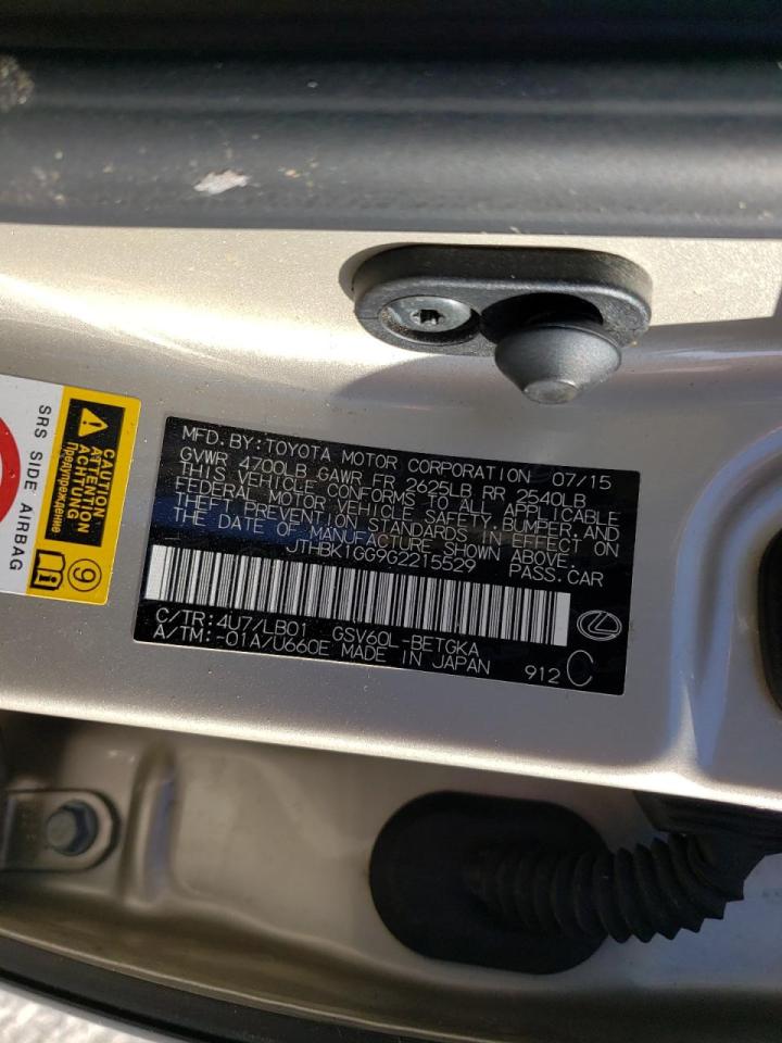 Photo 10 from auction – 2016 LEXUS ES 350 with VIN JTHBK1GG9G2215529