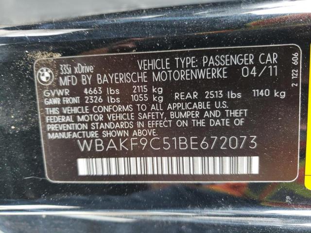 Photo 10 from auction – 2011 BMW 335 XI with VIN WBAKF9C51BE672073