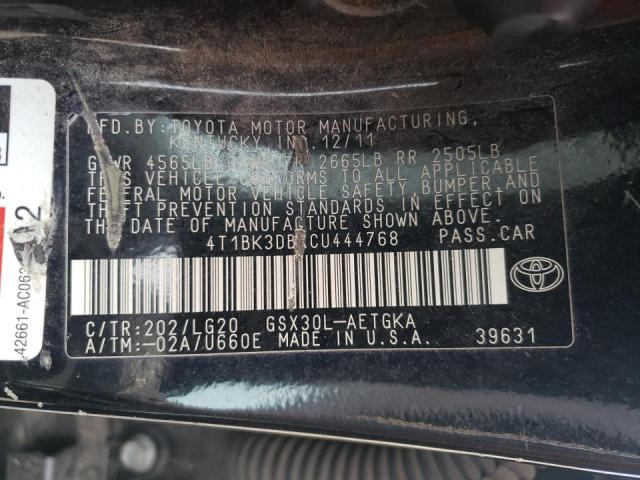 Photo 10 from auction – 2012 TOYOTA AVALON BAS with VIN 4T1BK3DBXCU444768