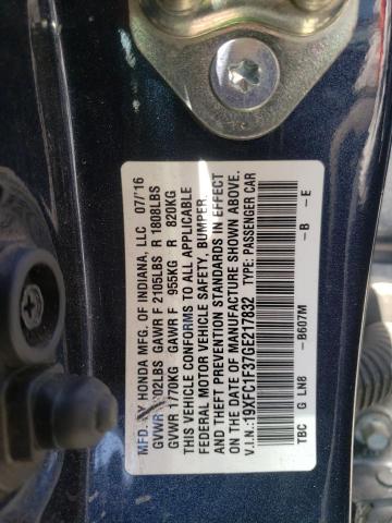 Photo 1 from auction – 2016 HONDA CIVIC EX with VIN 19XFC1F37GE217832