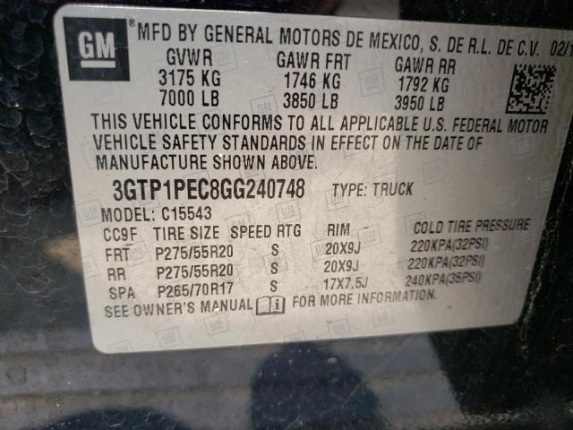 Photo 10 from auction – 2016 GMC SIERRA C15 with VIN 3GTP1PEC8GG240748