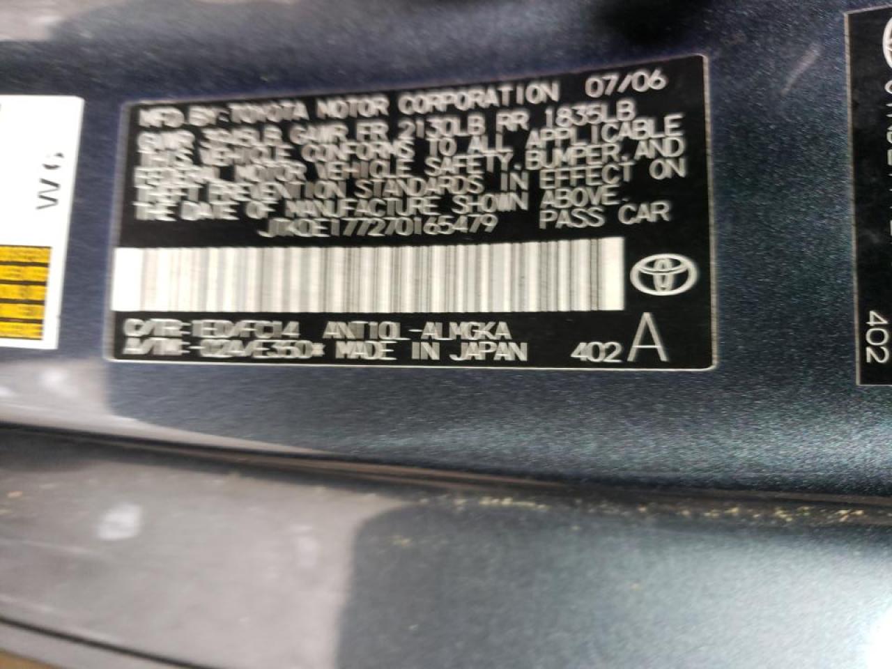 Photo 10 from auction – 2007 TOYOTA SCION TC with VIN JTKDE177270165479