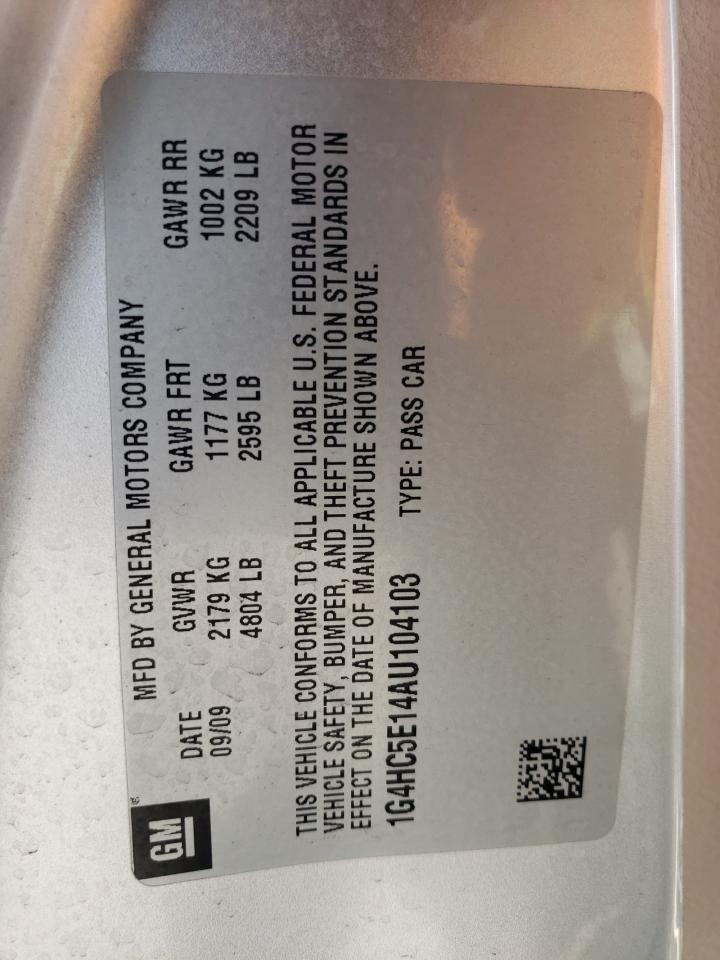 Photo 10 from auction – 2010 BUICK LUCERNE CX with VIN 1G4HC5E14AU104103