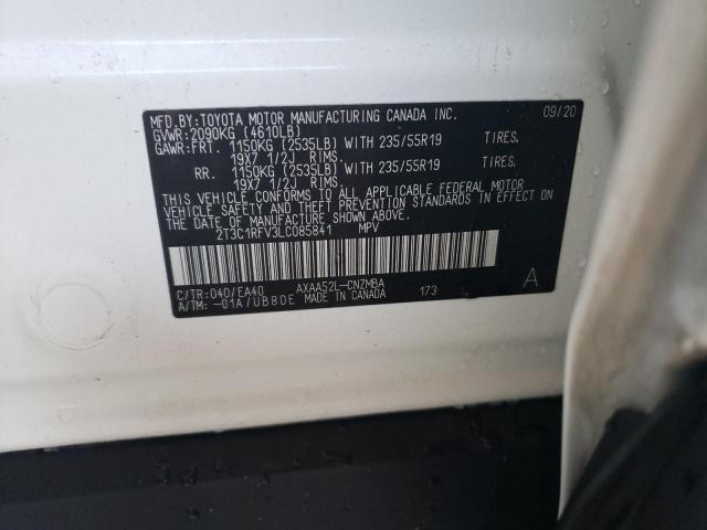 Photo 10 from auction – 2020 TOYOTA RAV4 XLE P with VIN 2T3C1RFV3LC085841