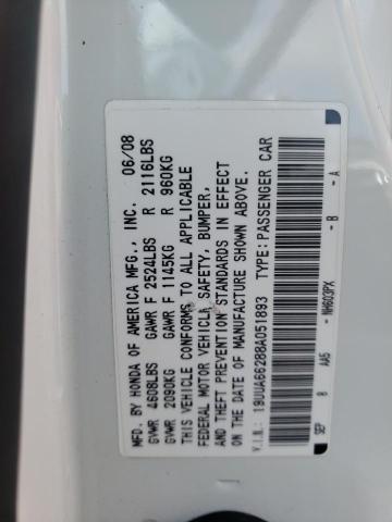 Photo 10 from auction – 2008 ACURA TL with VIN 19UUA66288A051893