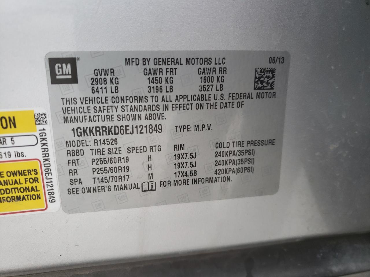 Photo 10 from auction – 2014 GMC ACADIA SLT with VIN 1GKKRRKD6EJ121849