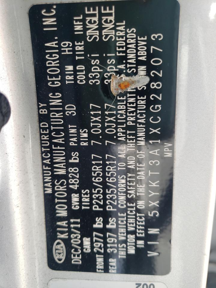 Photo 10 from auction – 2012 KIA SORENTO BA with VIN 5XYKT3A1XCG282073