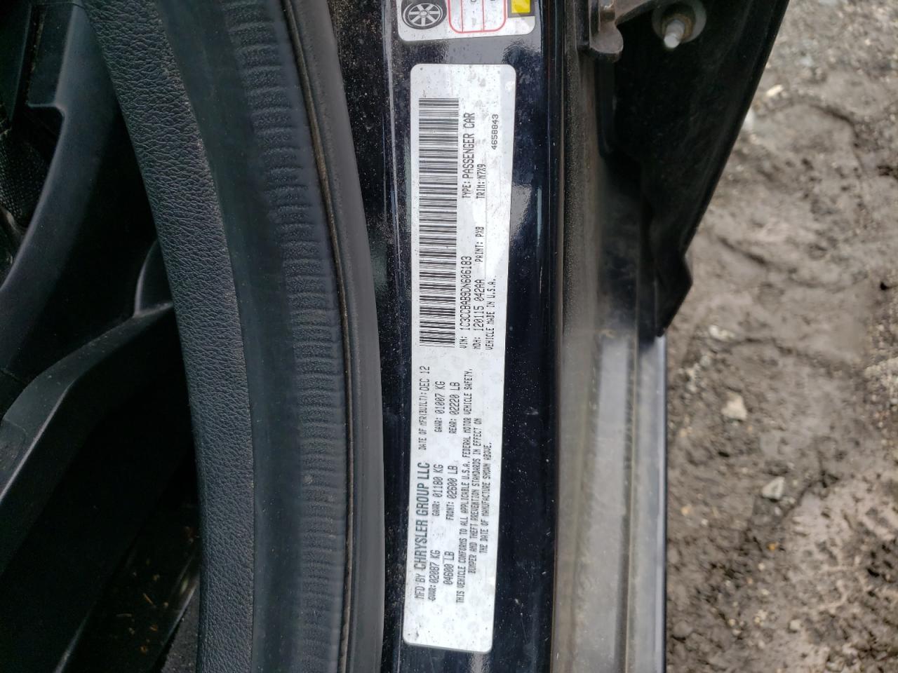 Photo 10 from auction – 2013 CHRYSLER 200 LX with VIN 1C3CCBAB9DN606183
