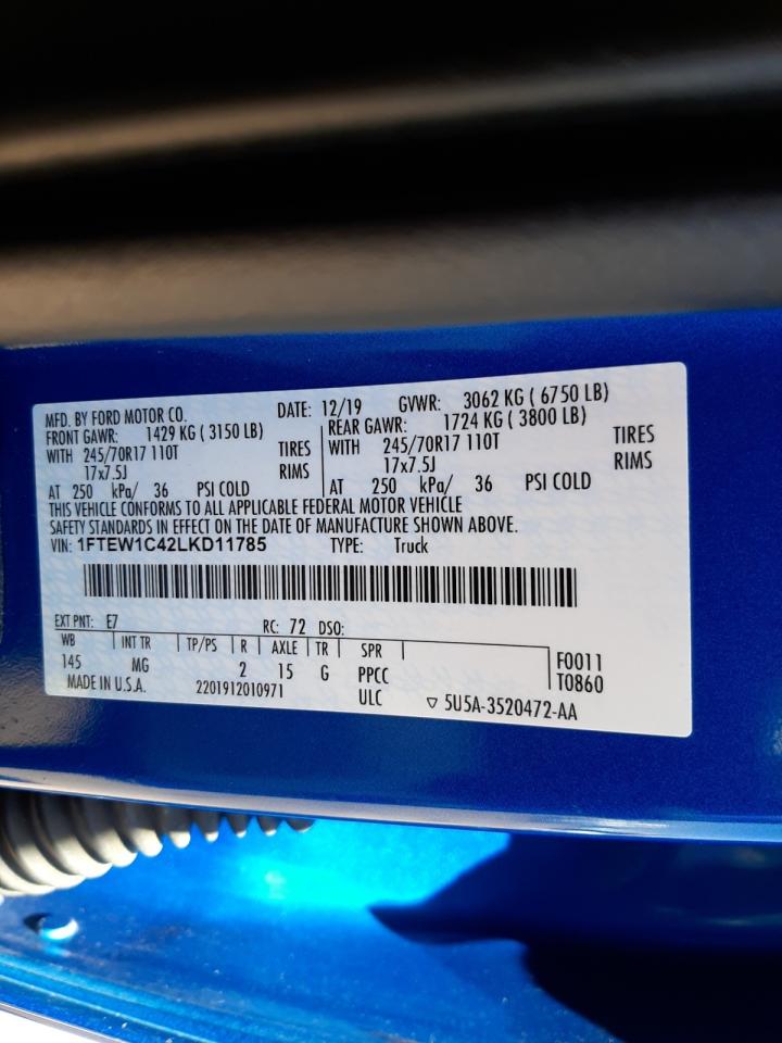 Photo 10 from auction – 2020 FORD F150 with VIN 1FTEW1C42LKD11785