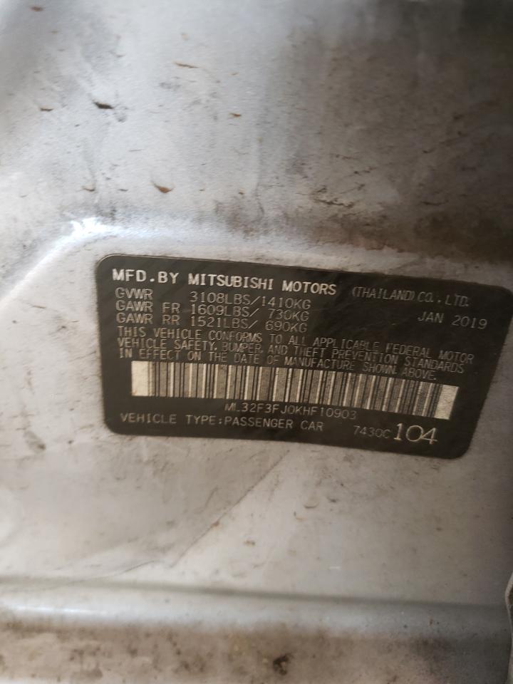 Photo 10 from auction – 2019 MITSUBISHI MIRAGE G4 with VIN ML32F3FJ0KHF10903