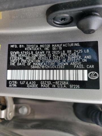 Photo 10 from auction – 2019 LEXUS ES 350 with VIN 58ABZ1B12KU043393