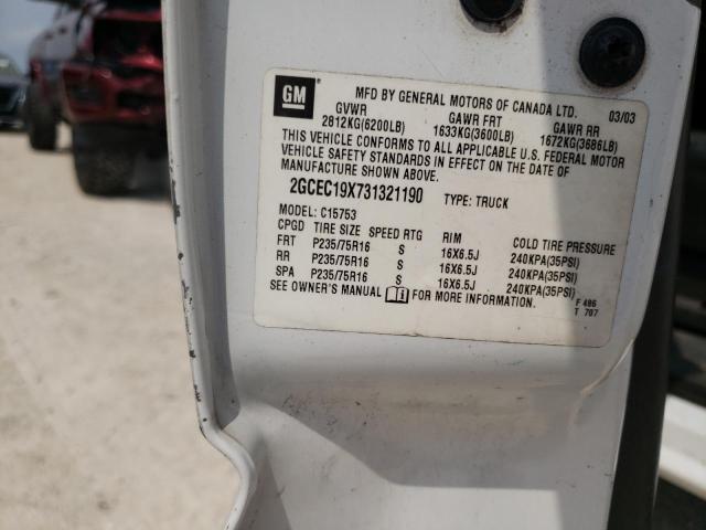 Photo 10 from auction – 2003 CHEVROLET SILVERADO with VIN 2GCEC19X731321190