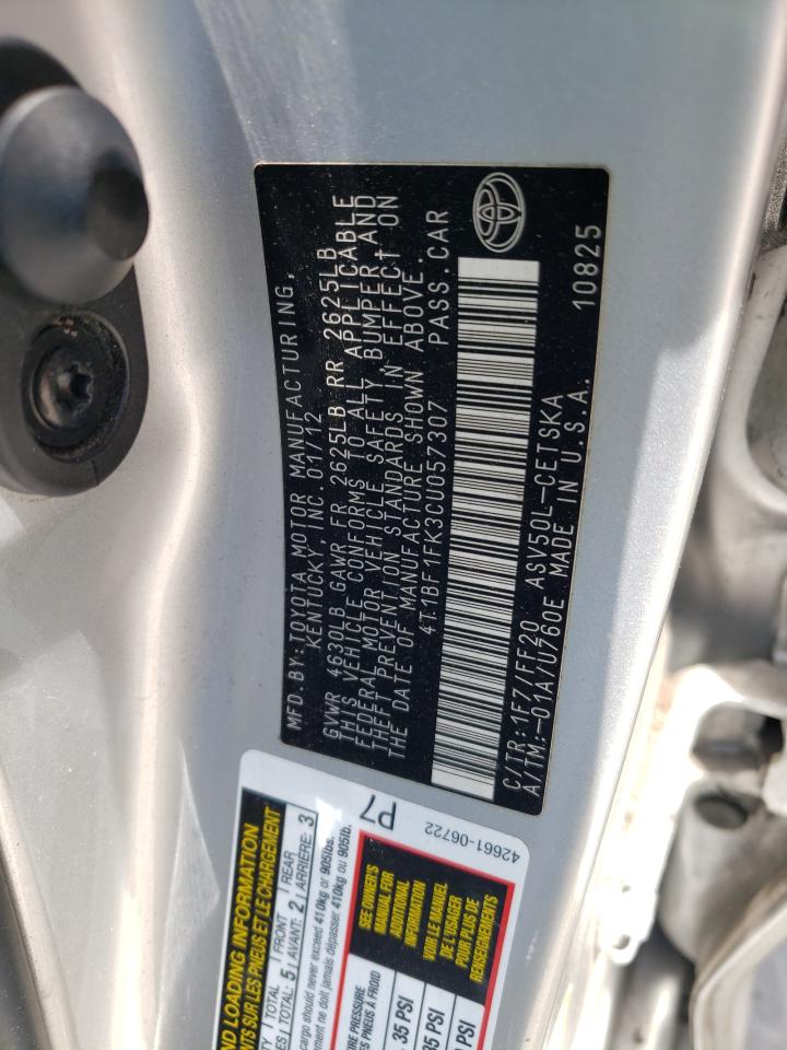 Foto 10 de la subasta – 2012 TOYOTA CAMRY BASE con VIN 4T1BF1FK3CU057307