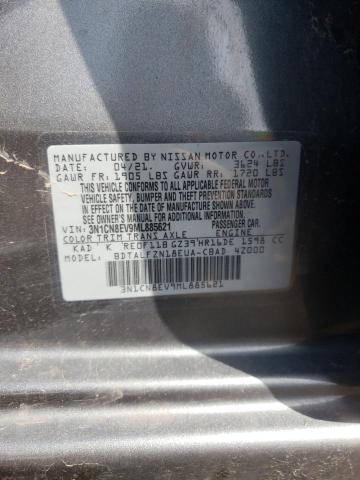 Photo 10 from auction – 2021 NISSAN VERSA SV with VIN 3N1CN8EV9ML885621
