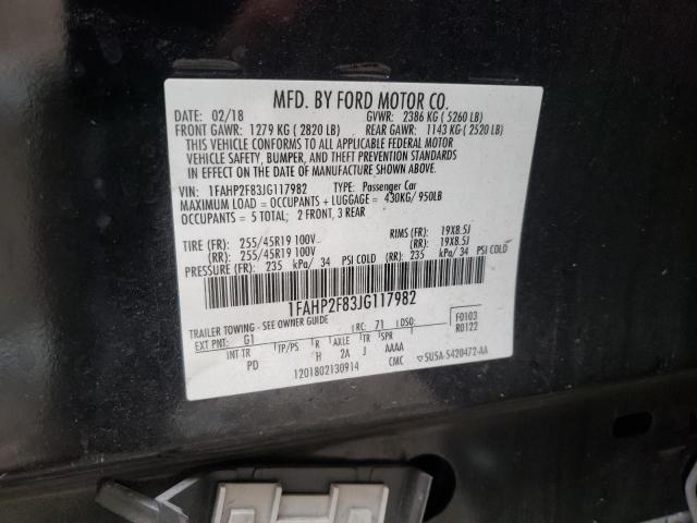 Photo 10 from auction – 2018 FORD TAURUS LIM with VIN 1FAHP2F83JG117982