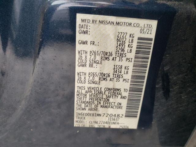 Photo 10 from auction – 2021 NISSAN FRONTIER S with VIN 1N6ED0EB1MN720482