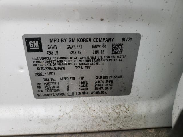 Photo 10 from auction – 2020 CHEVROLET TRAX LS with VIN KL7CJKSB8LB314795