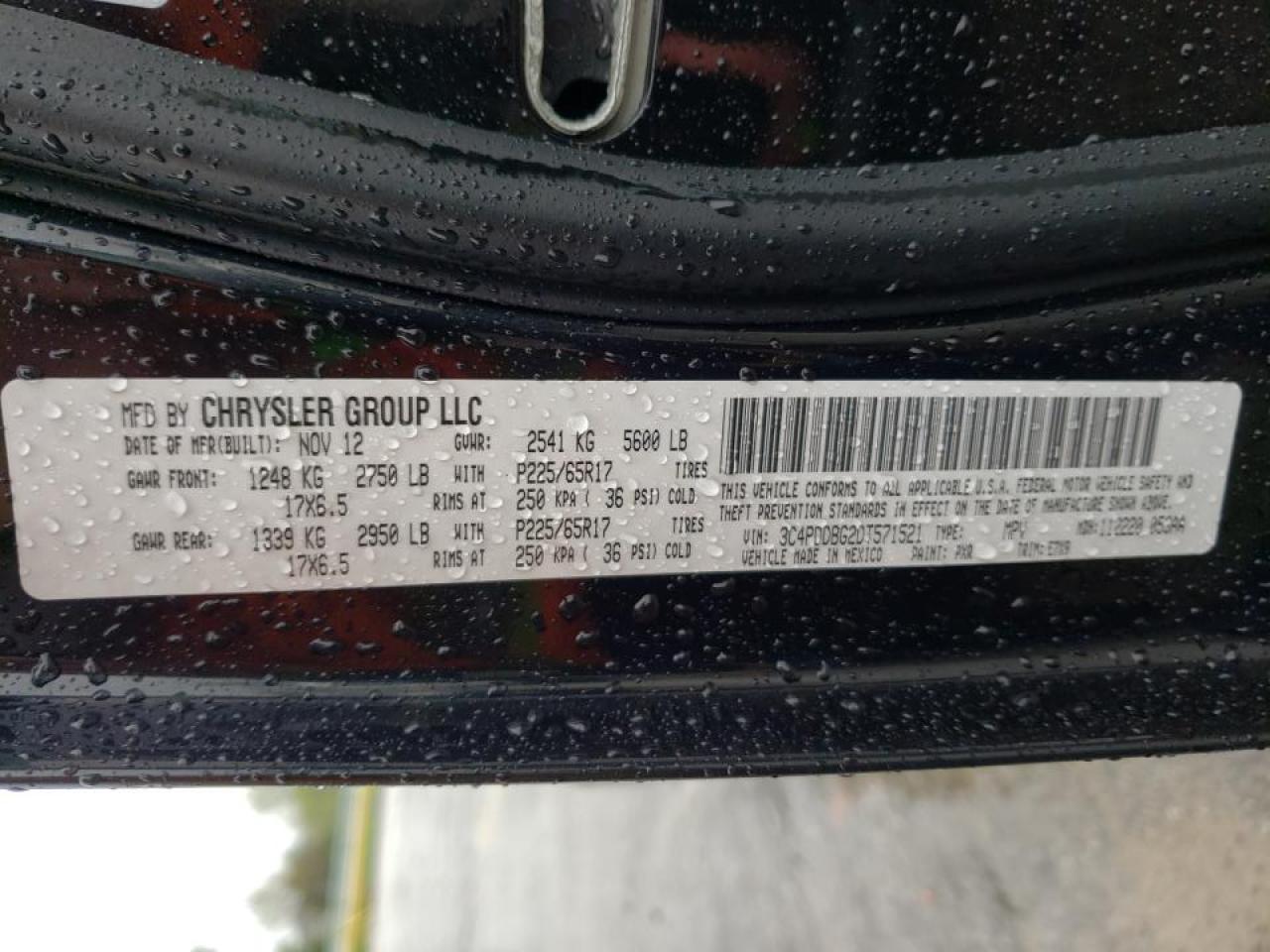 Photo 10 from auction – 2013 DODGE JOURNEY SX with VIN 3C4PDDBG2DT571521