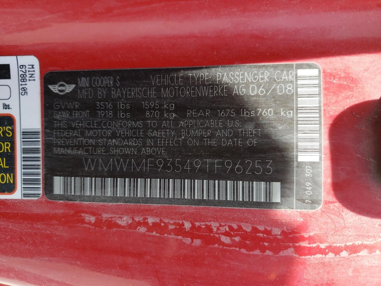 صورة رقم 10 من المزاد - 2009 MINI COOPER SPO مع VIN WMWMF93549TF96253
