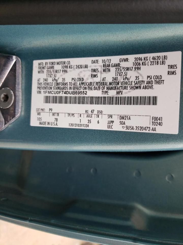 Foto 10 de la subasta – 2013 FORD ESCAPE S con VIN 1FMCU0F74DUB69552