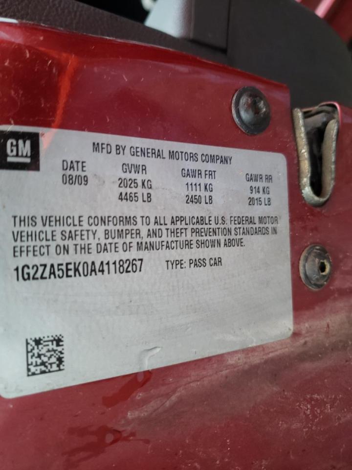 Photo 10 from auction – 2010 PONTIAC G6 with VIN 1G2ZA5EK0A4118267
