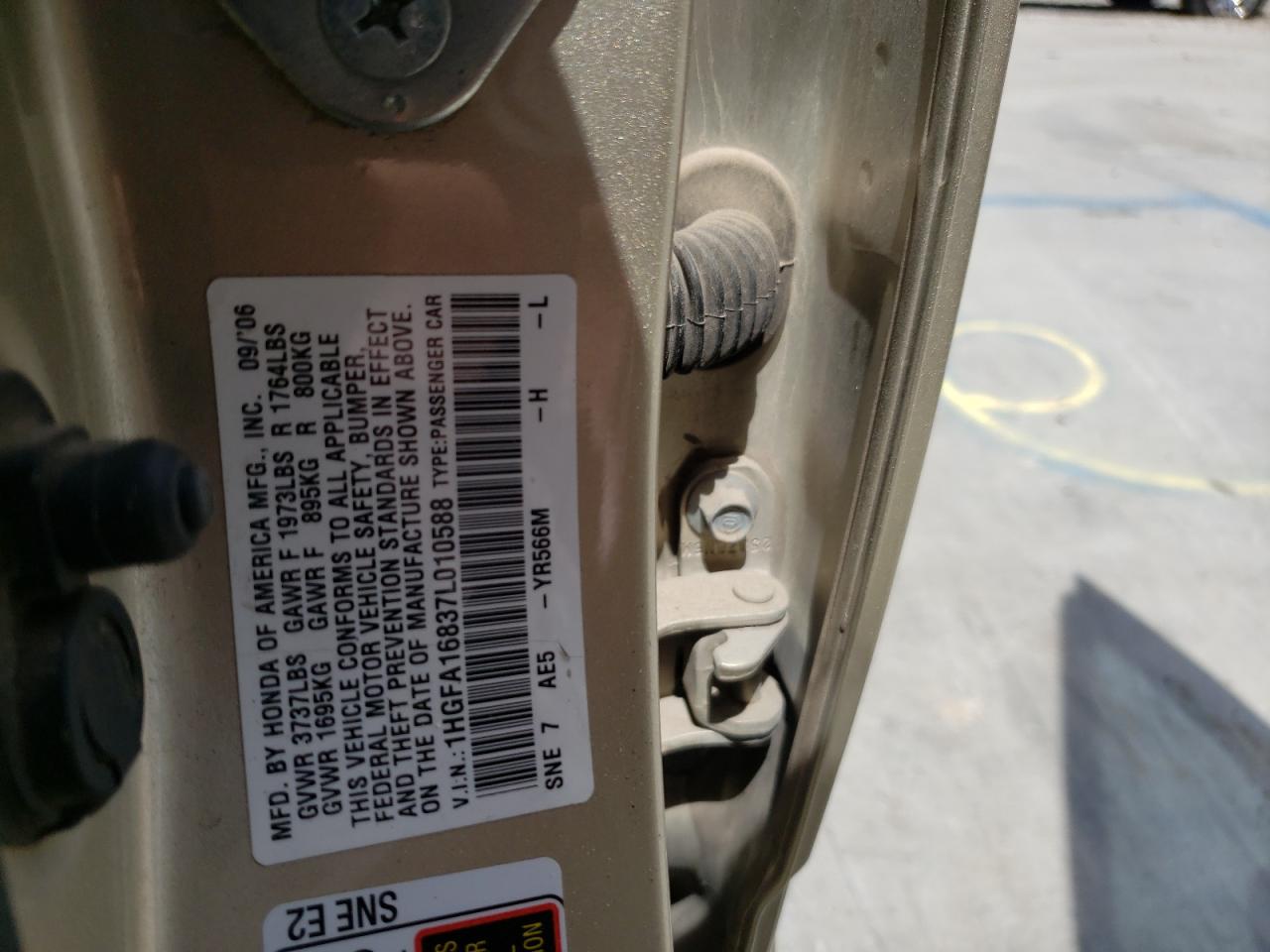 Photo 10 from auction – 2007 HONDA CIVIC EX with VIN 1HGFA16837L010588