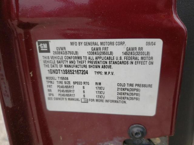 Photo 10 from auction – 2005 CHEVROLET TRAILBLAZE with VIN 1GNDT13S652167204