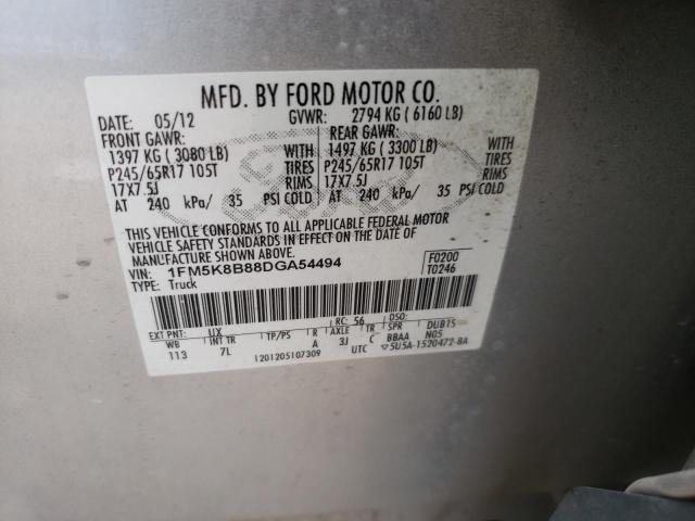 Photo 10 from auction – 2013 FORD EXPLORER with VIN 1FM5K8B88DGA54494