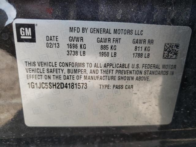 Photo 10 from auction – 2013 CHEVROLET SONIC LT with VIN 1G1JC5SH2D4181573
