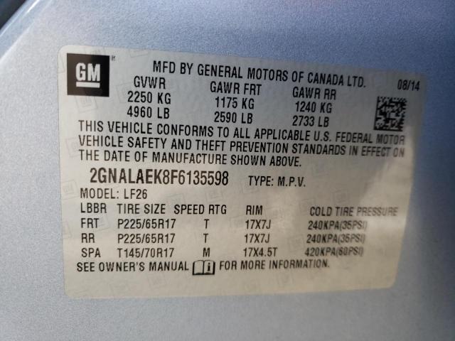 Photo 10 from auction – 2015 CHEVROLET EQUINOX LS with VIN 2GNALAEK8F6135598
