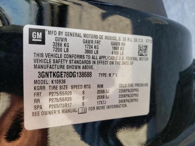 Photo 10 from auction – 2013 CHEVROLET AVALANCHE with VIN 3GNTKGE78DG138688
