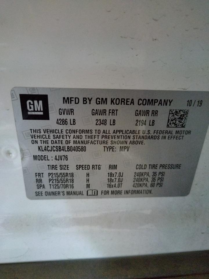 Photo 10 from auction – 2020 BUICK ENCORE ESS with VIN KL4CJCSB4LB040580