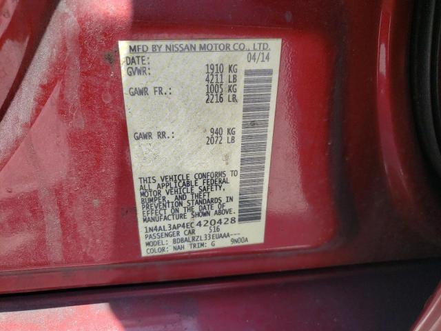 Photo 10 from auction – 2014 NISSAN ALTIMA 2.5 with VIN 1N4AL3AP4EC420428