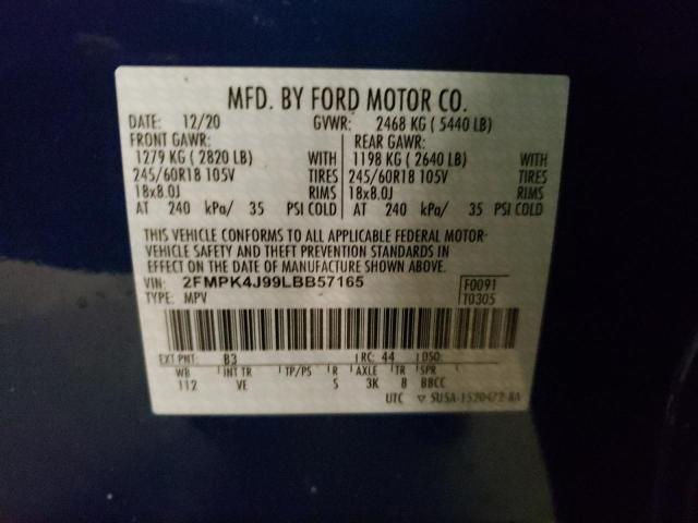 Photo 10 from auction – 2020 FORD EDGE SEL with VIN 2FMPK4J99LBB57165