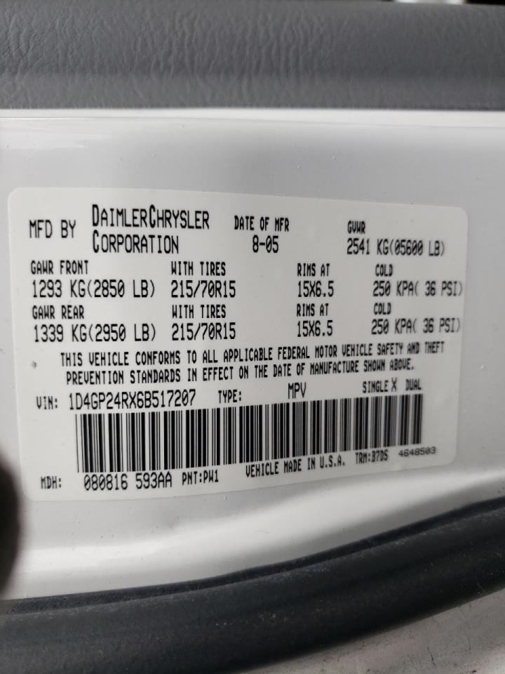 Photo 10 from auction – 2006 DODGE GRAND CARA with VIN 1D4GP24RX6B517207