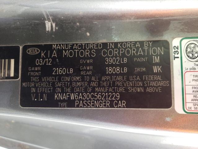 Photo 10 from auction – 2012 KIA FORTE SX with VIN KNAFW6A30C5621229