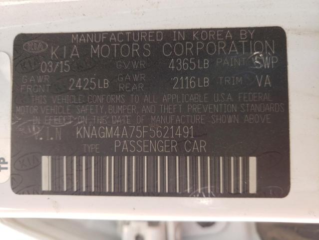 Photo 10 from auction – 2015 KIA OPTIMA LX with VIN KNAGM4A75F5621491
