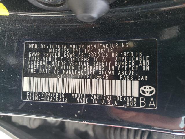 Photo 10 from auction – 2014 TOYOTA COROLLA L with VIN 5YFBURHE6EP008876
