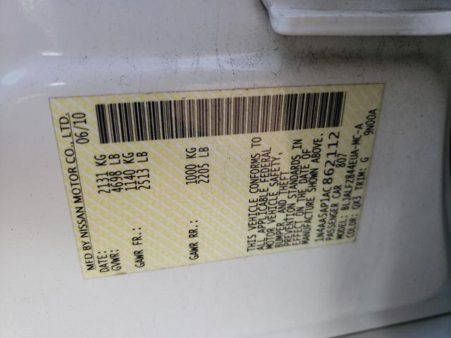 Photo 10 from auction – 2010 NISSAN MAXIMA S with VIN 1N4AA5AP1AC862112