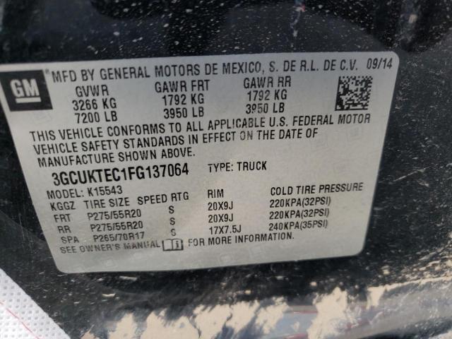 Photo 10 from auction – 2015 CHEVROLET SILVERADO with VIN 3GCUKTEC1FG137064
