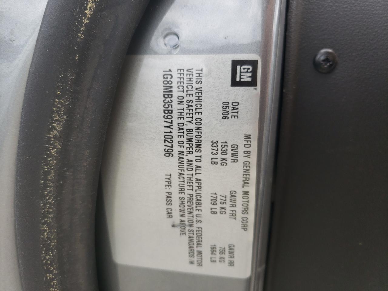 Foto 10 de la subasta – 2007 SATURN SKY con VIN 1G8MB35B97Y102796