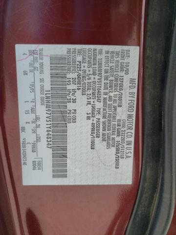Photo 10 from auction – 2001 LINCOLN CONTINENTA with VIN 1LNHM97V51Y648347