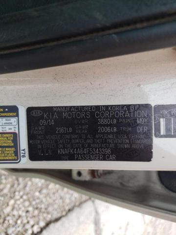 Photo 10 from auction – 2015 KIA FORTE LX with VIN KNAFK4A64F5343398