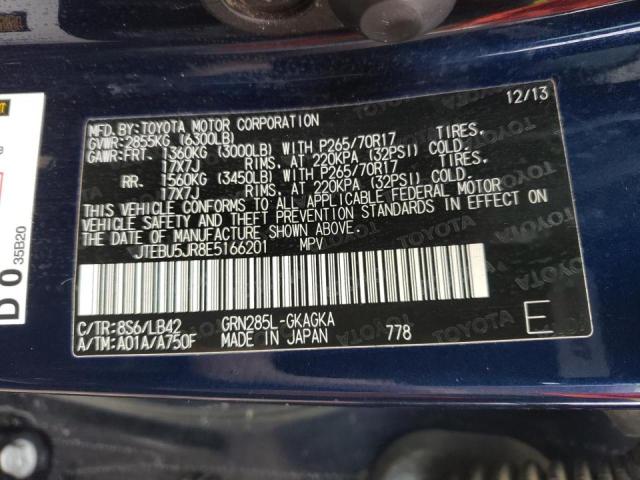 Photo 10 from auction – 2014 TOYOTA 4RUNNER SR with VIN JTEBU5JR8E5166201