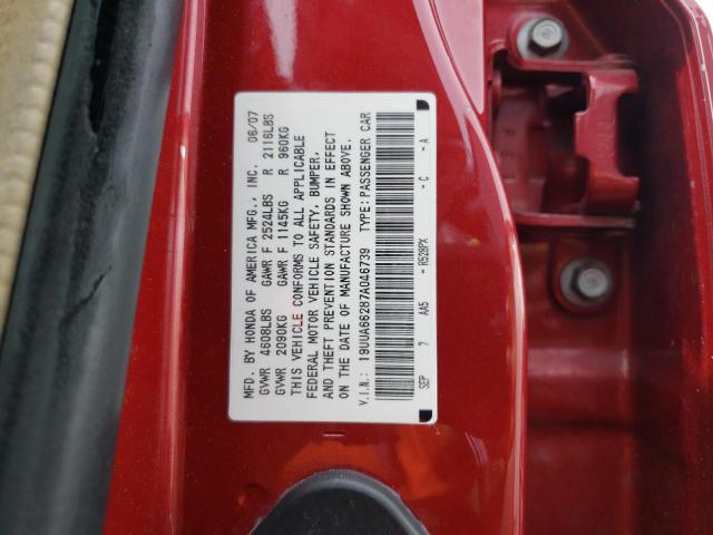 Photo 10 from auction – 2007 ACURA TL with VIN 19UUA66287A046739