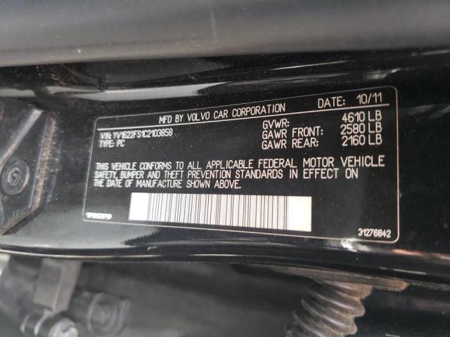 Photo 10 from auction – 2012 VOLVO S60 T5 with VIN YV1622FS1C2103858
