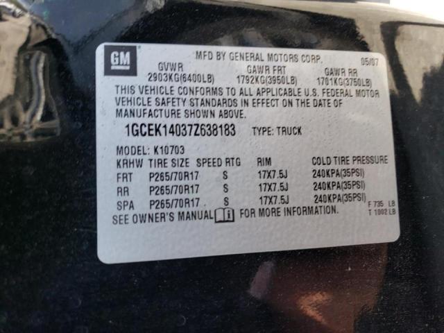 Photo 10 from auction – 2007 CHEVROLET SILVERADO with VIN 1GCEK14037Z638183