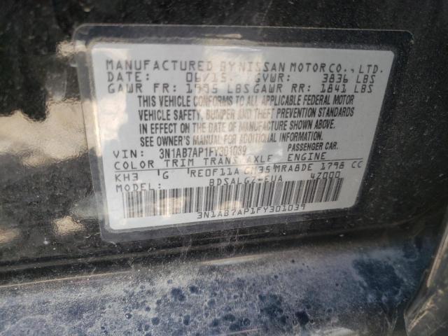 Photo 10 from auction – 2015 NISSAN SENTRA S with VIN 3N1AB7AP1FY301039