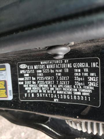 Photo 10 from auction – 2011 KIA SORENTO BA with VIN 5XYKTDA13BG183311