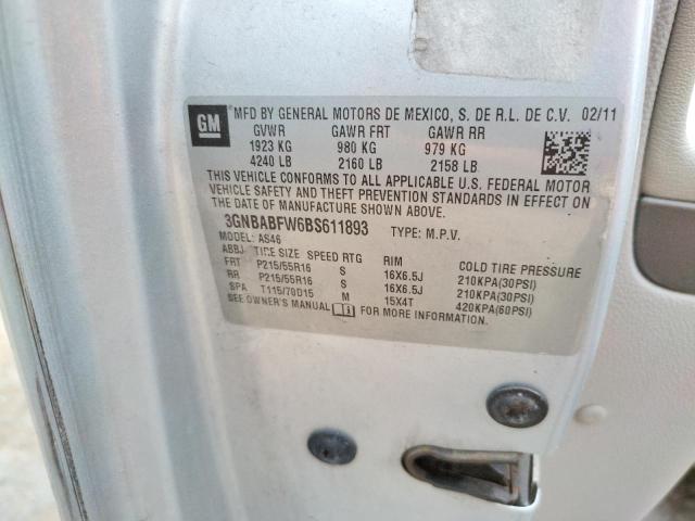 Photo 10 from auction – 2011 CHEVROLET HHR LT with VIN 3GNBABFW6BS611893